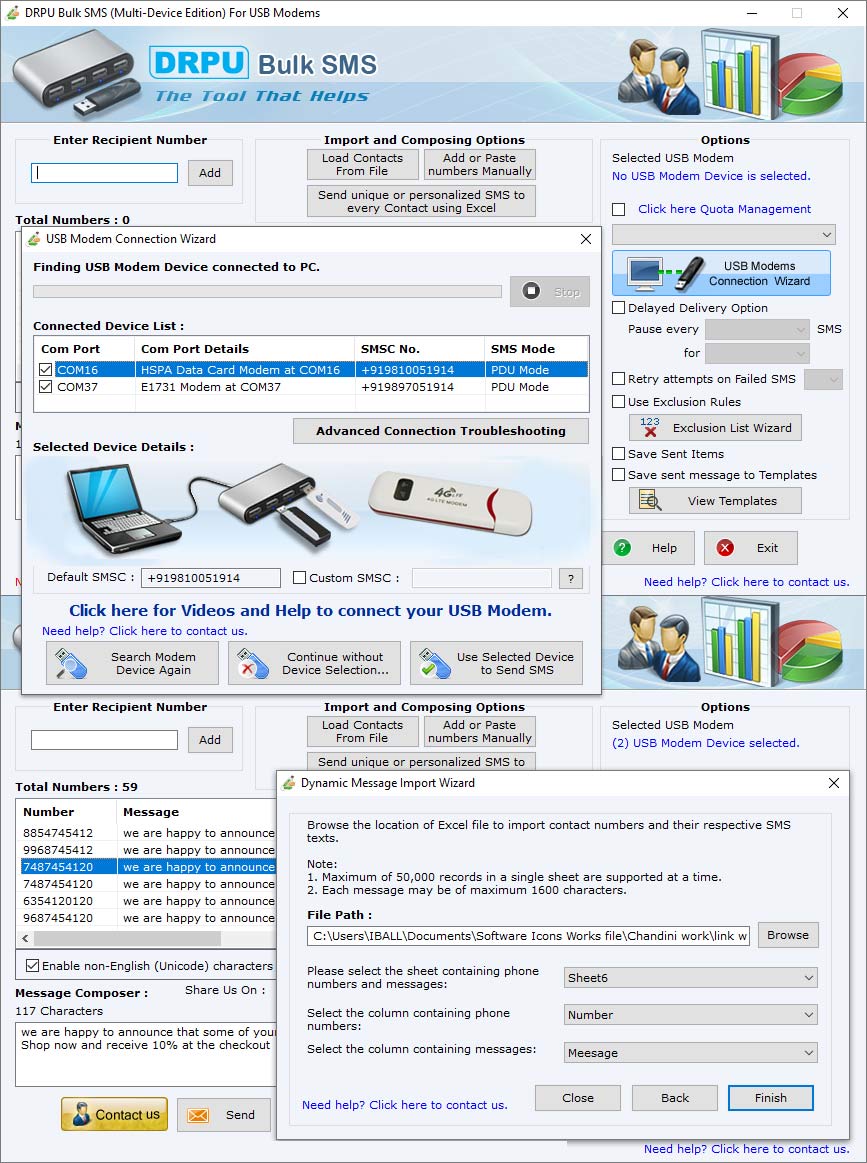 Screenshot of Mac Bulk SMS Group Software