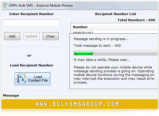 Bulk SMS Android screenshot