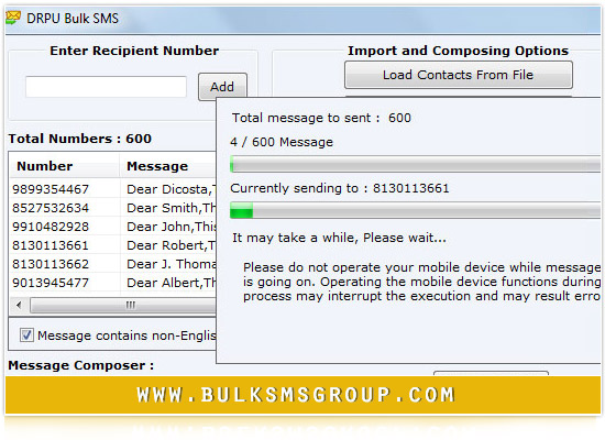 Screenshot of Bulk SMS Group Software 8.2.1.0
