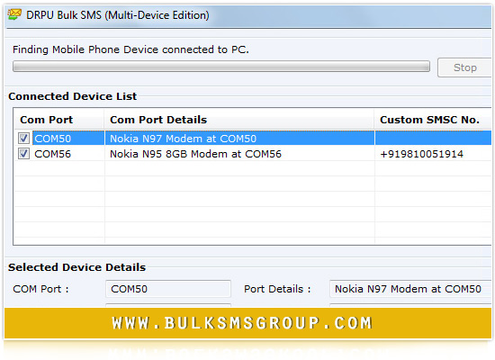 Screenshot of Bulk SMS Multi Mobile Phone