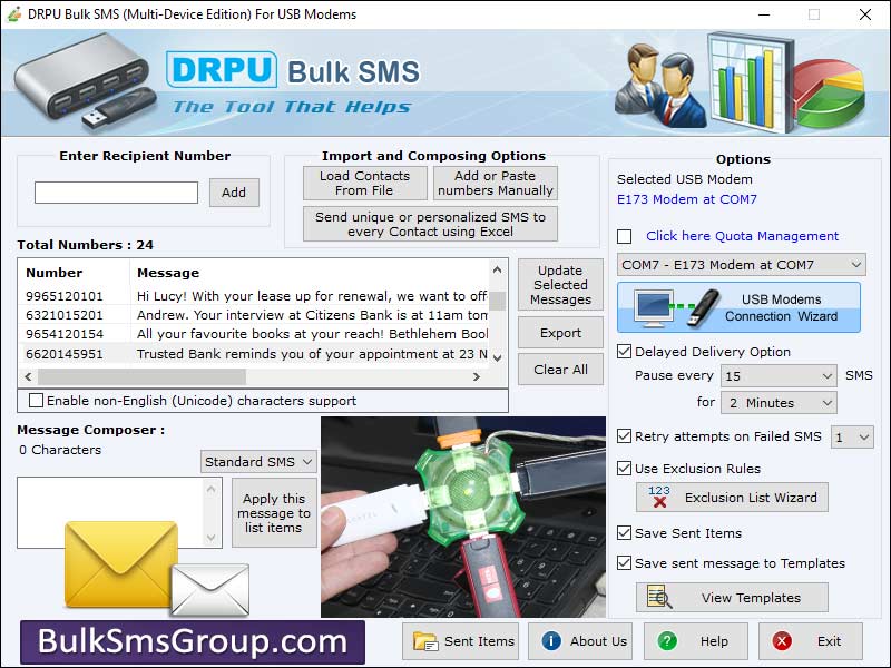 Bulk Messaging Software screenshot