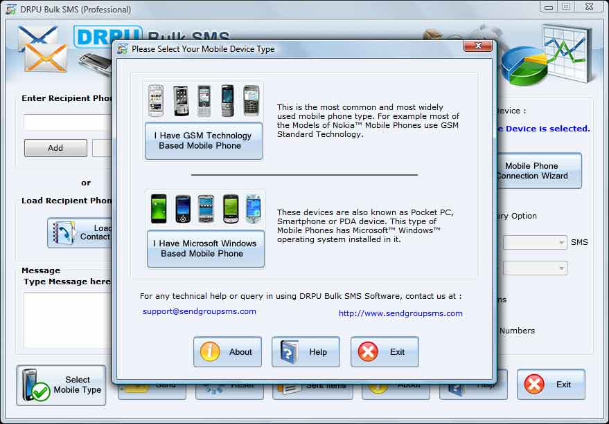 Bulk SMS Software – Professional Screenshot