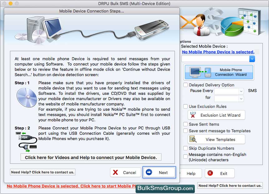 Mac Bulk SMS Software (Multi-Device Edition)