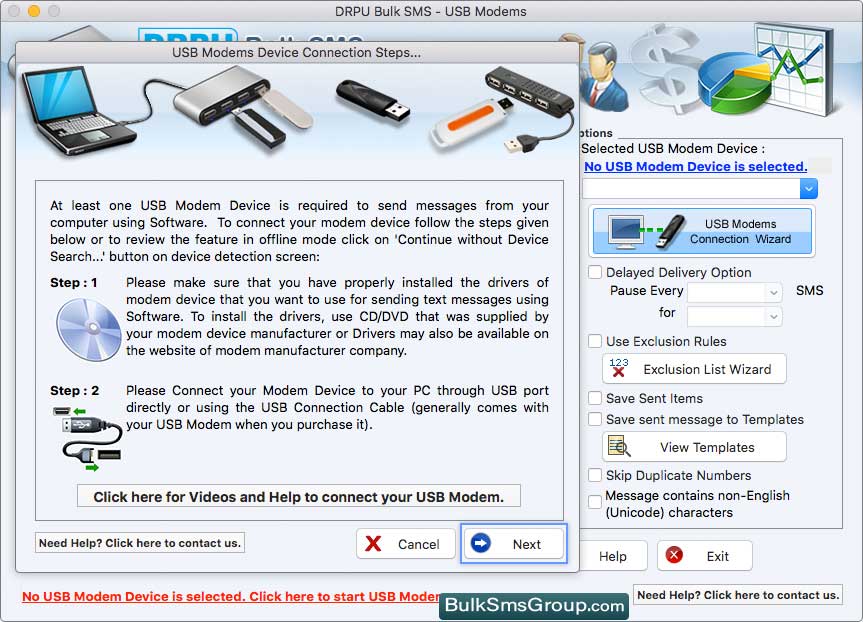 USB Modems Connection Wizard