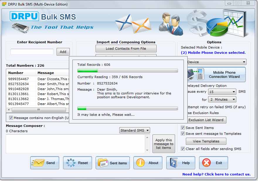 Bulk SMS Software (Multi-Device Edition)