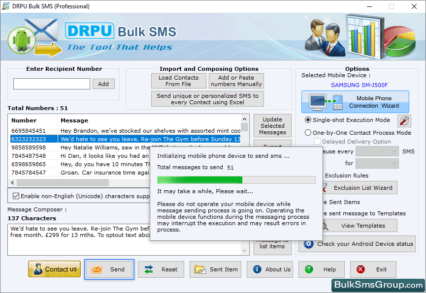 SMS Sending Process