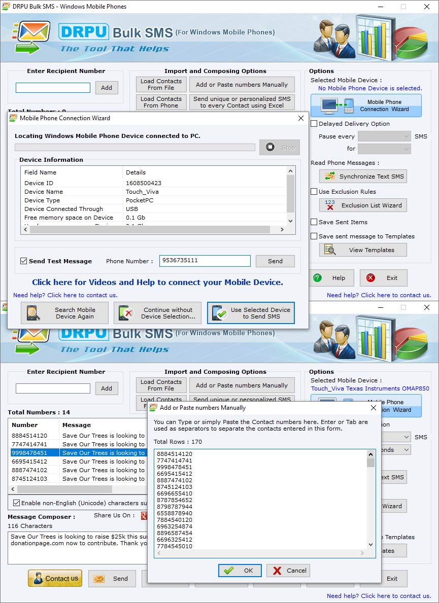 Online SMS screenshot