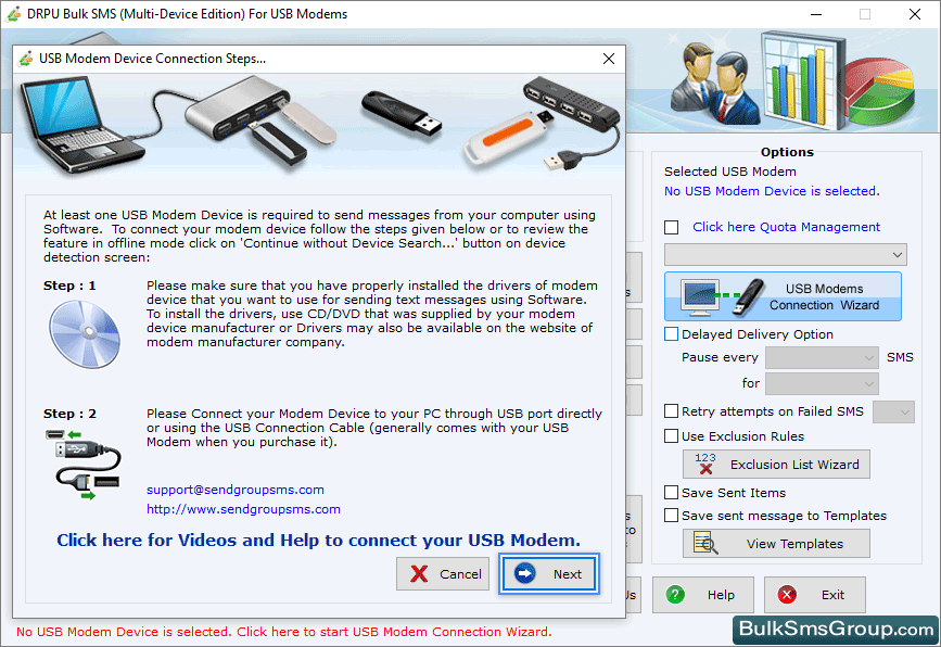 Connect USB Modem to PC