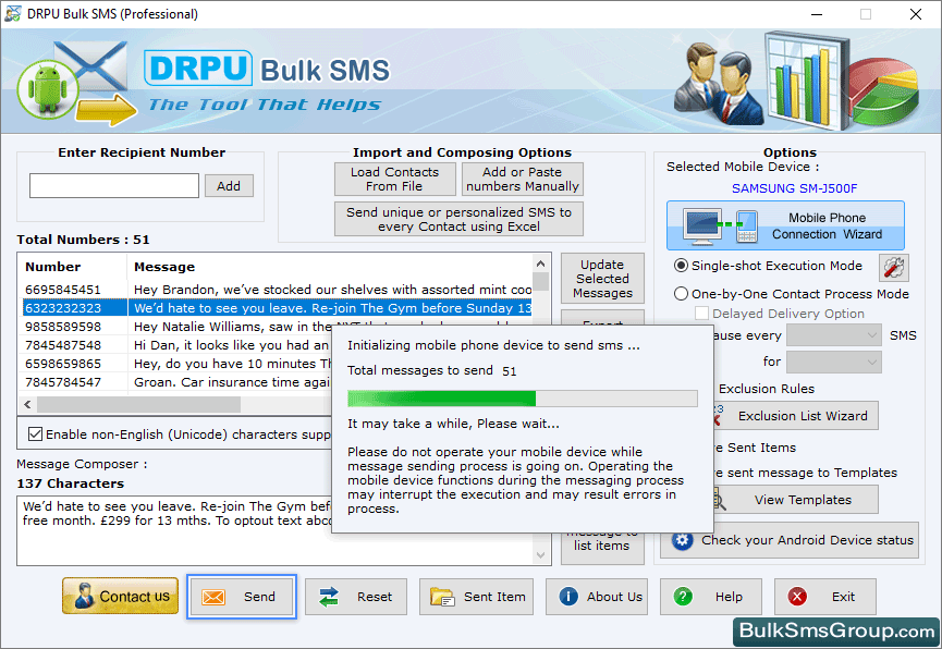 Bulk SMS Software – Professional Screenshots