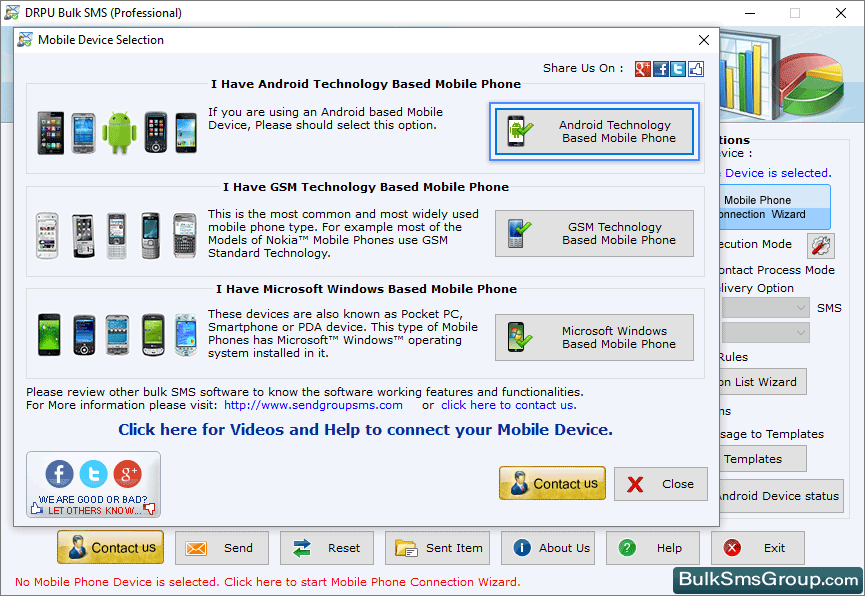 Select Mobile Device Type