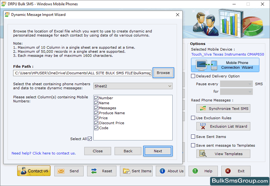 Browse Excel File